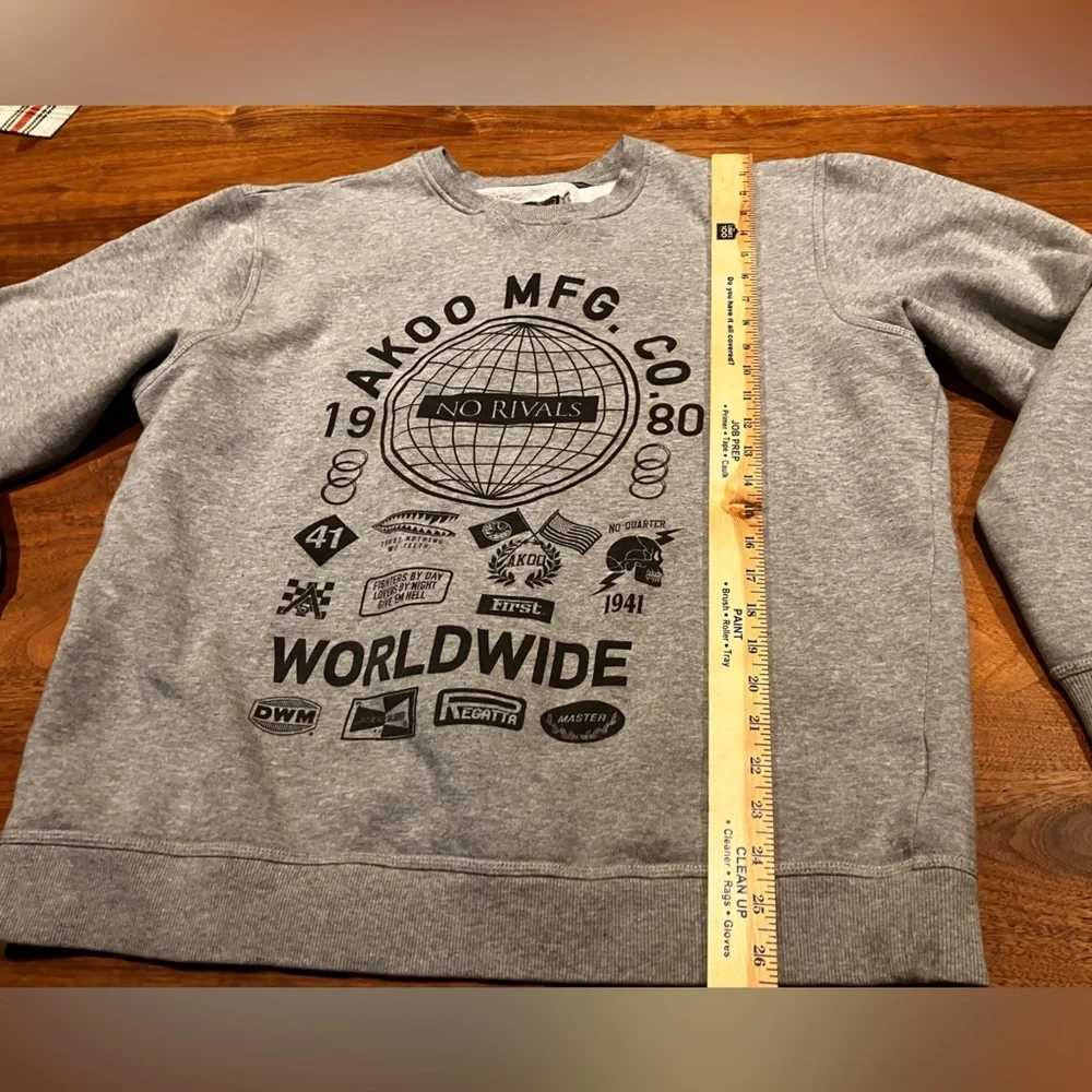 Akoo Sweatshirt Men’s 3X Gray Logo Fox Streetwear Skater Casual Teen Boys XXXL - Picture 4 of 12
